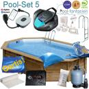 Gre Holzoval Becken Bambu 2, 535 x 335x 136cm, Set 5