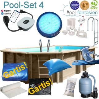 Gre Holzoval Becken Macadamia 632 x 335 x 130 cm Set4