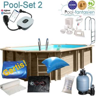 Gre Holzpool Oval Safran 2 ,620 x 395 x 136 cm Set 2