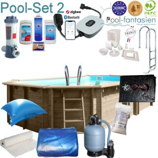 Gre Holzpool Oval Safran 637x 412x133 cm Set 2