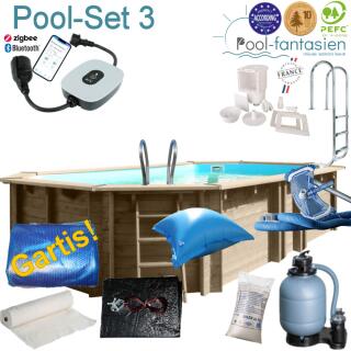 Gre Holzpool Oval Safran 2 ,620 x 395 x 136 cm Set 3