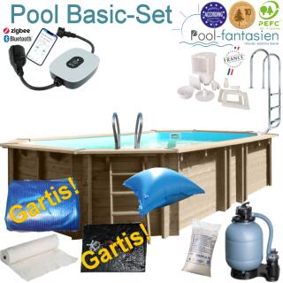 Gre Holzpool Oval Vermela 672 x472 x146 cm Basic Set