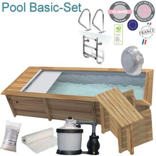 Urban Pool 6,5  x 3,5  x 1,33 m mit automatischer Abdeckung und Filterschacht Umbau