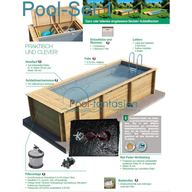 Pool' n Box 5 x 2 m, mit integrierter Box Set 1 - Pool-fantasien alles