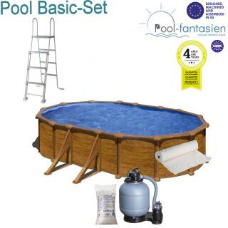 Gre Pacific Ovalpool 500 x 300 x 120 cm Holzoptik