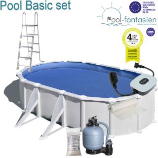 Atlantis Oval-Stahlwandbecken-Set 500 x 300 x 132 cm