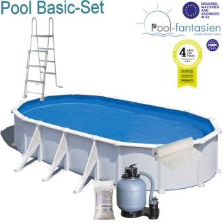 FIDJI Oval-Stahlwandbecken-Set 730 x 375 x 120 cm