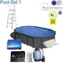 Gre Ovalbecken Set  Capri  610 x 375 x1,32m, in...