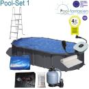 Gre Ovalbecken Set  Capri  730 x 375 x1,32m, in...