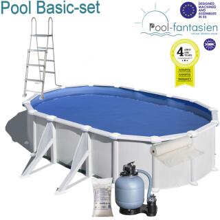 FIDJI Oval-Stahlwandbecken-Set 610 x 375 x 120 cm Basic-Set