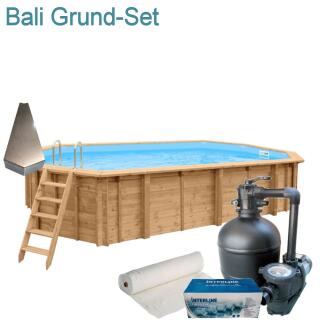 Interline Holzpool Bali oval 8,40 m x 4,90 m x1,38 m Standard- Set