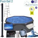 Anthrazit Rundbecken-Set mit Anthrazitoptik Ø 350...