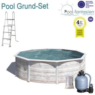 Gre Stahlwand-Pool &Oslash; 240 x 120 cm in Nordicoptik Basic-Set