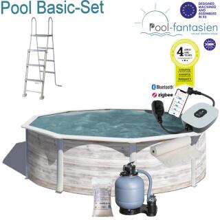 Gr&ouml;nland Gre Stahlwand Rundbecken Set &Oslash; 3,50 m x 1,32 m