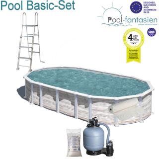 Gre Island Oval Pool 610 x 375 x 132 cm Omega System