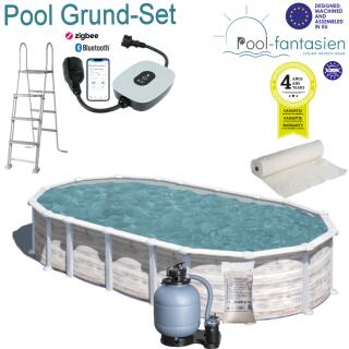 Gre Island Ovalbecken 730 x 375 x 132 cm Omega System