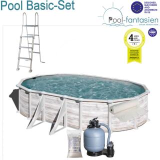 Gr&ouml;nland Oval-Stahlwandbecken-Set 500 x 300 x 132 cm