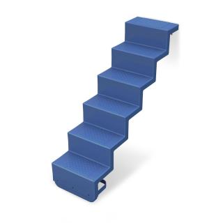 Treppe Eleganz 60 lang 5-stufig | Randbefestigung lange Ausf&uuml;hrung | azurblau