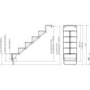 Treppe Eleganz 60 lang 5-stufig | Randbefestigung lange Ausf&uuml;hrung | azurblau