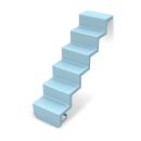 Treppe Eleganz 60 lang 5-stufig | Randbefestigung lange Ausf&uuml;hrung | meerblau